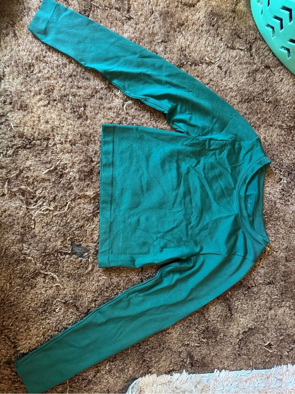 Long-Sleeve Teal Crop Top - Women's